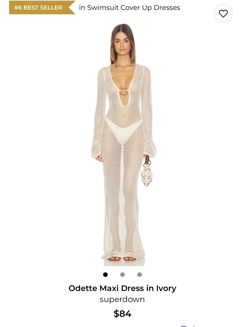 Superdown Odette Maxi Dress in Ivory Large